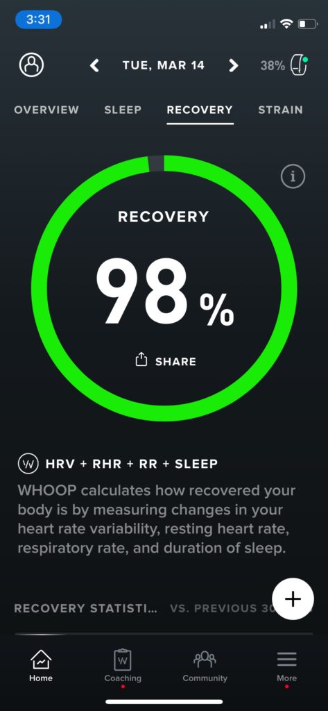 Whoop Recovery Score