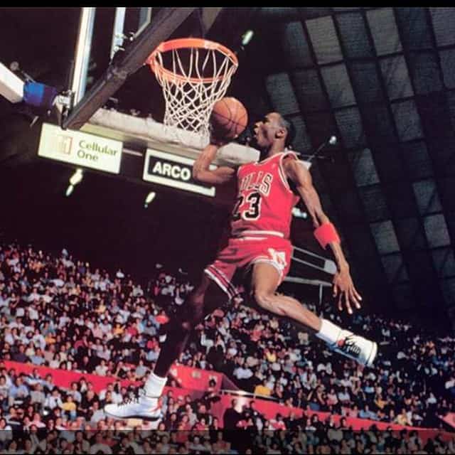 Michael Jordan Going Up For A Dunk as a Chicago Bull